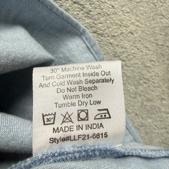 Love the Label Mini Dress Women S Light Blue NEW Cutout Puff Sleeve Cotton Boho - Picture 5 of 9